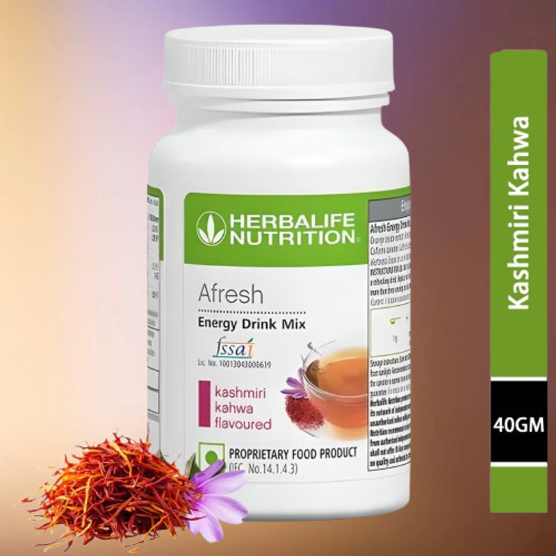 HERBALIFE Afresh Energy Drink – Kashmiri Kahwa (40g) | Boosts Energy & Weight loss KASHMIRI KAHWA FLAVOUR Powder(40 g)