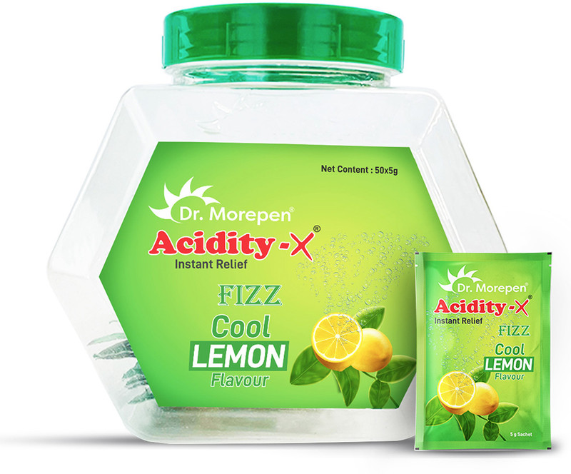 Dr. Morepen Acidity-X Fizz Fruit Salt, 50 Sachets Lemon Powder(50 No)