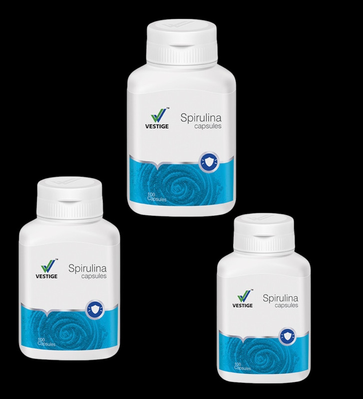 Vestige SPIRULINA PACK OF 2 UNFLAVOR Capsules(200 g, Pack of 2)