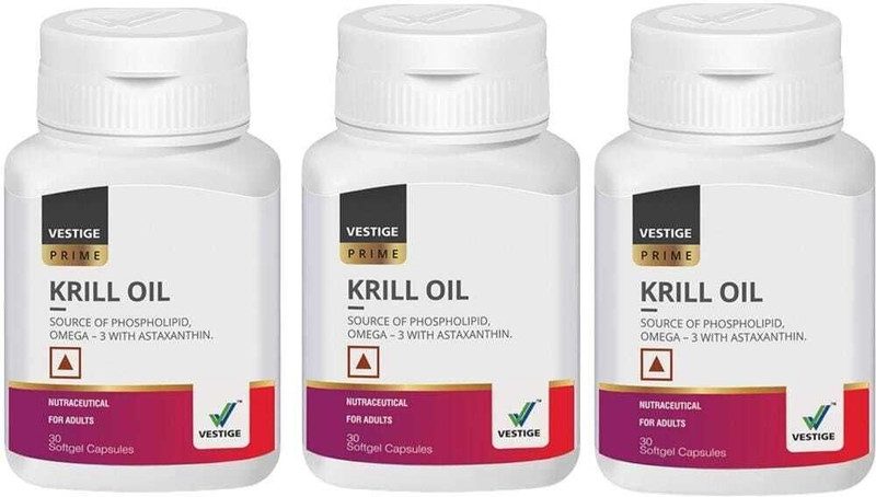 Vestige KRILL OILL 90 SOFTGELS PACK OF-3 | UNFLAVOR Capsules(90 g)
