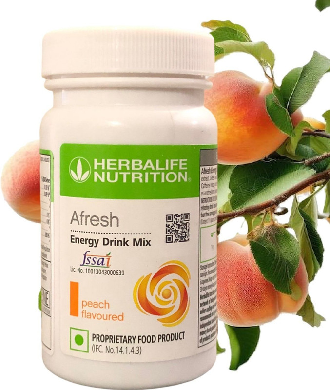 HERBALIFE AFRESH ENERGY DRINK MIX PEACH peach FLAVOUR 50GM_PEACH FLAVOUR Powder (50g) | PEACH FLAVOUR Powder(50 g)