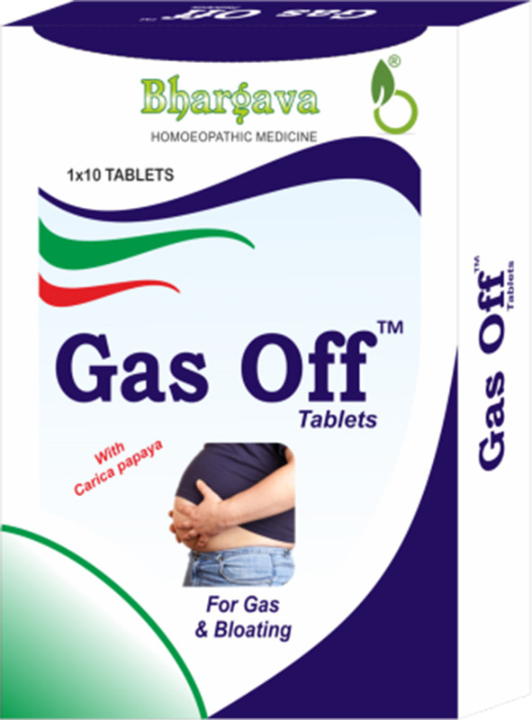 BHARGAVA Gas Off for Indigestion, Bloating, Constipation, Colitis, Gastritis & Acidity Sweet Tablet(10 No, Pack of 3)