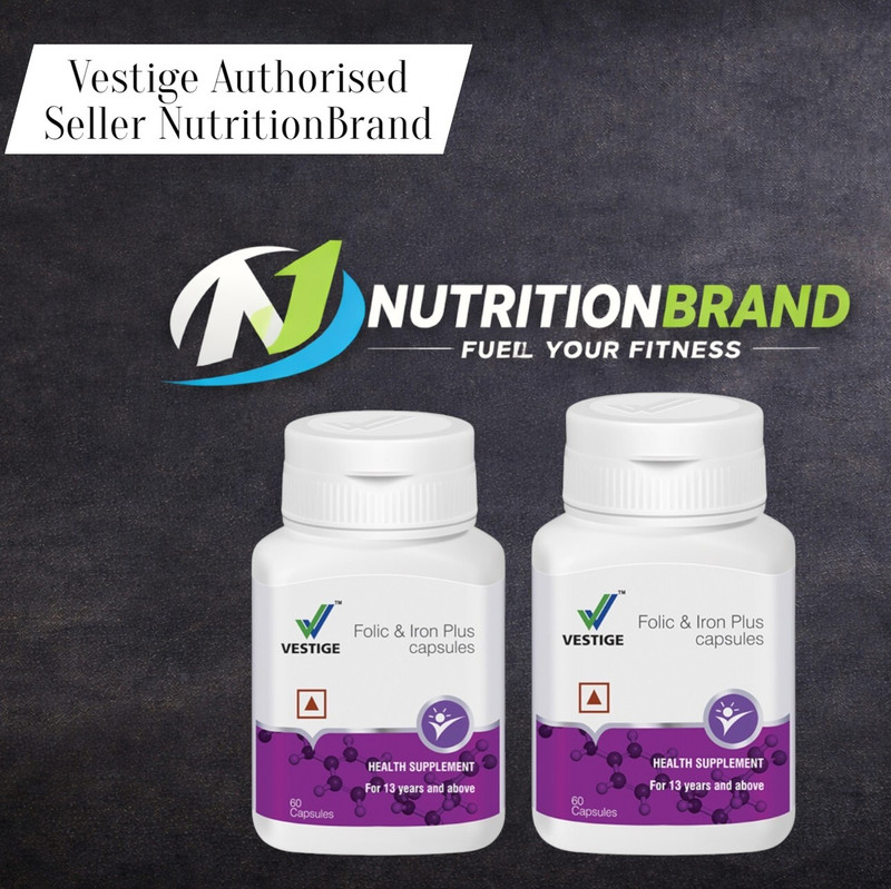 Vestige PACK OF 2 FOLIC & IRON PLUS CAPSULES UNFLAVOUR Capsules(200 g, Pack of 2)