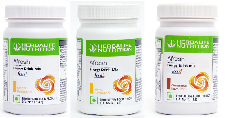 HERBALIFE NEW-AFRESH ENERGY DIRNK MIX COMBO OF GINGER + LEMON + CINNEMON SET OF 3 GINER, LEMON, CINNEMON Powder(150 g, Pack of 3)