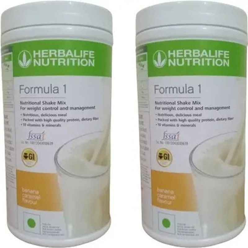 HERBALIFE Formula 1 Nutritional Shake Banana Flavour 2 Pcs Banana Powder(1 kg, Pack of 2)