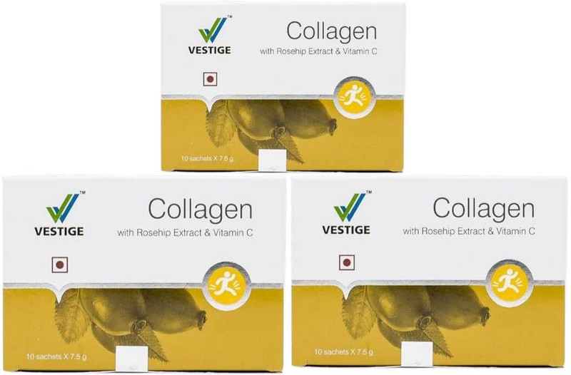 VESTlGE VESTIGE COLLAGEN POUCH 10*7.5G PACK OF 3 UNFALVAR Powder(225 g, Pack of 3)