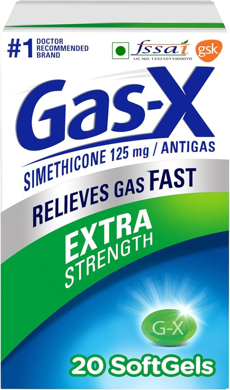 Gas-X Extra Strength Gas Relief Softgels with Simethicone 125 mg 20 Softgels Capsules(20 No)