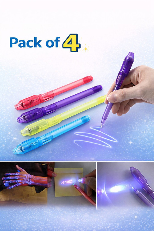 mummaskidscare Invisible Magic Pen with UV Light(Multicolor)