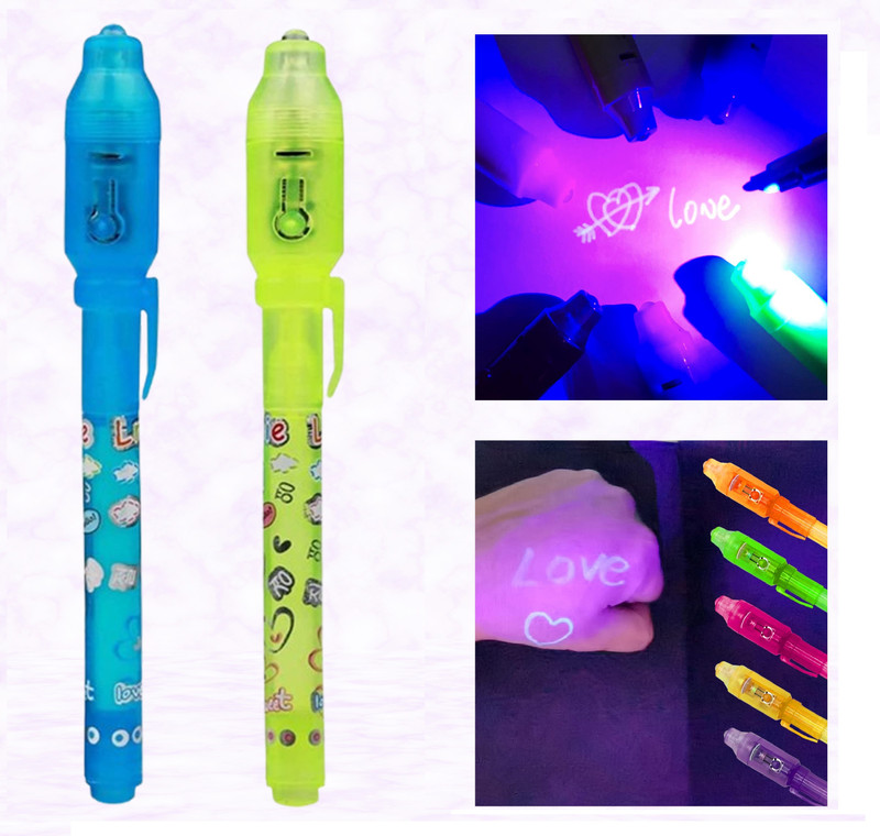mapperz Invisible Ink Pen with Uv Light Spy Pens Magic Marker for Secret Message PC-2(Invisible)