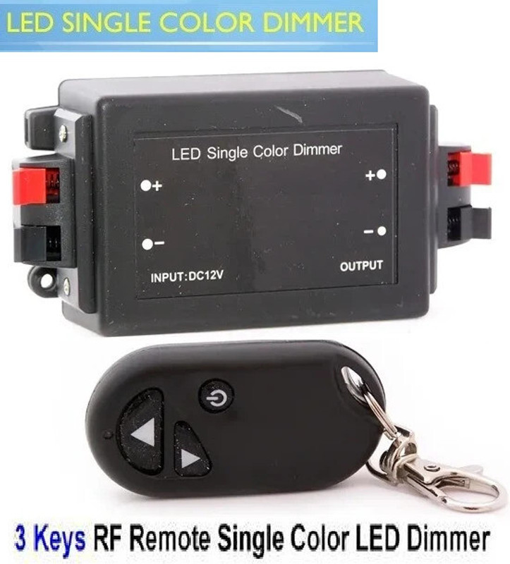 GoodsBazaar RF Wireless Remote DC 12V 24V 8A 8 A Rotary Dimmer(Black)