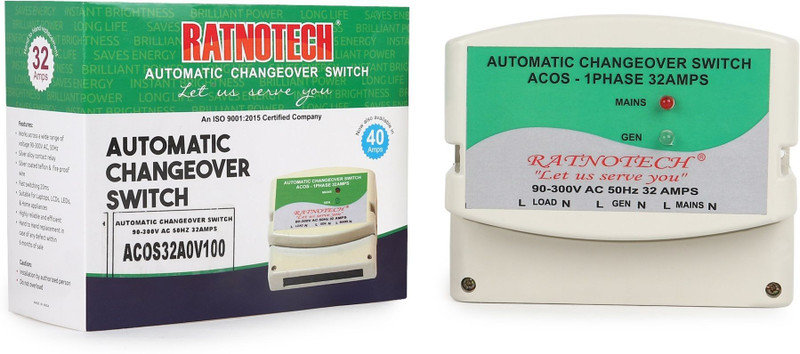 Ratnotech Automatic Changeover Switch 32Amps 32 A Step Dimmer(Light Grey)
