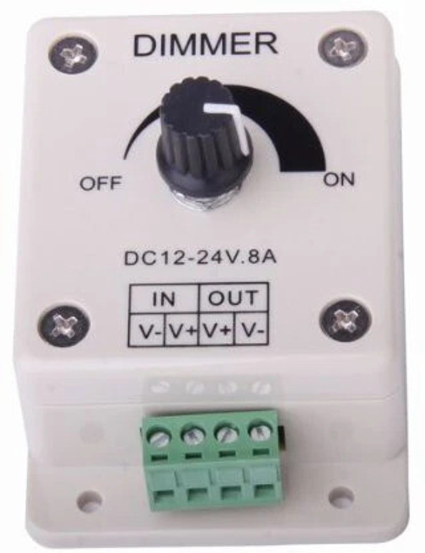 DHRUV-PRO 12V-24V 8A LED Light Dimmer Brightness Adjustable Control Controller,Power Saver 8 A Step Dimmer(White)