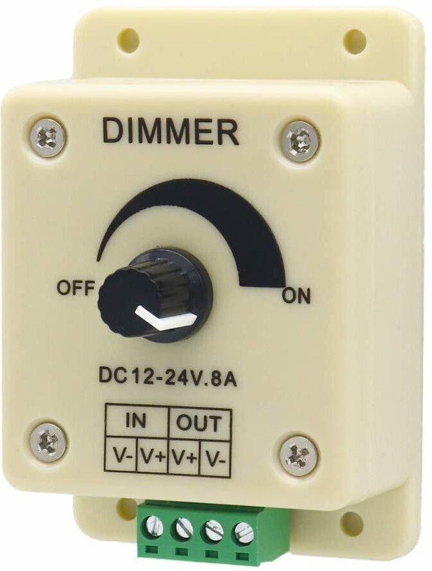 Trilok Dimming Brightness Controller for LED Strip Light Dimmer 12 V to 24v 8 A - 3 A Step Dimmer(White)