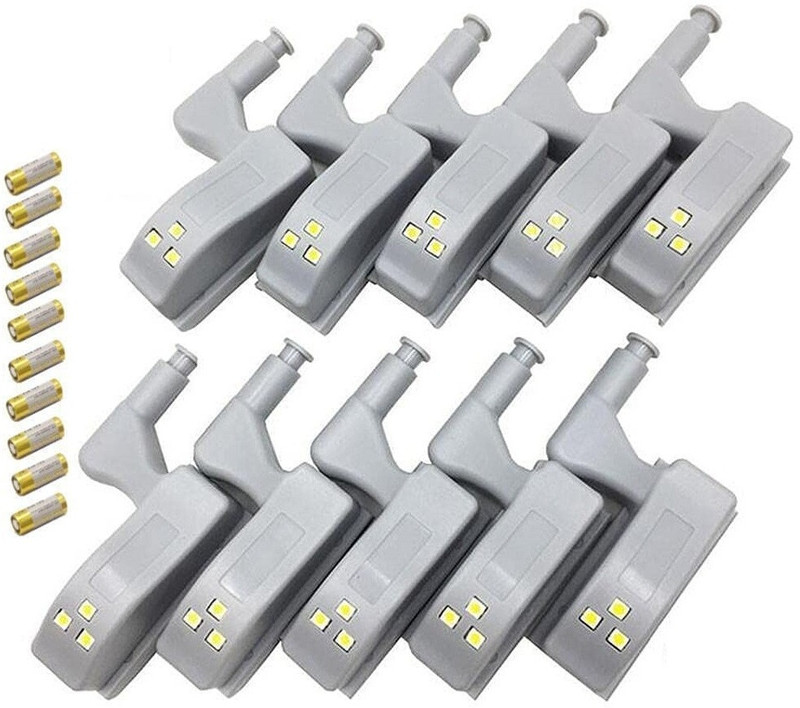 BALRAMA 4 pc Wardrobe Hinges LED Light Smart Sensor Door Switch Cabinet Cupboard Closet 5 A Toggle Dimmer(Grey)