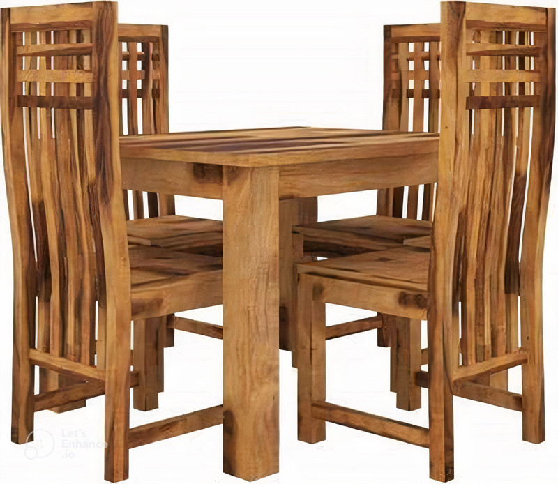 TRUE FURNITURE Sheesham Wood Solid Wood 4 Seater Dining Set (Finish Color - Walnut) Solid Wood 4 Seater Dining Set(Finish Color -Brown, DIY(Do-It-Yourself))
