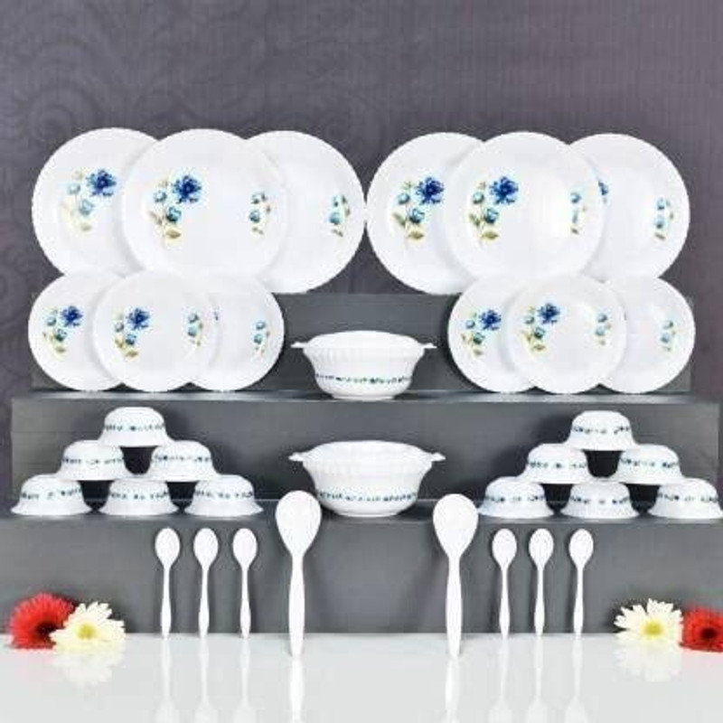 PALENTERPRISE Pack of 36 Plastic Dinner Set (Microwave Safe) Dinner Set(Multicolor, Microwave Safe)