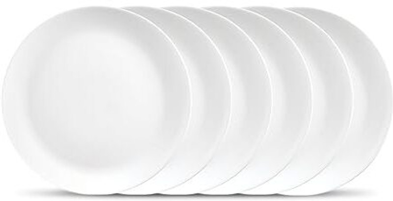 LAOPALA DIVA Diva Cosmo Collection Opal Glass Crockery | Full Plate 11” Dinner Plate(Pack of 6, Microwave Safe)