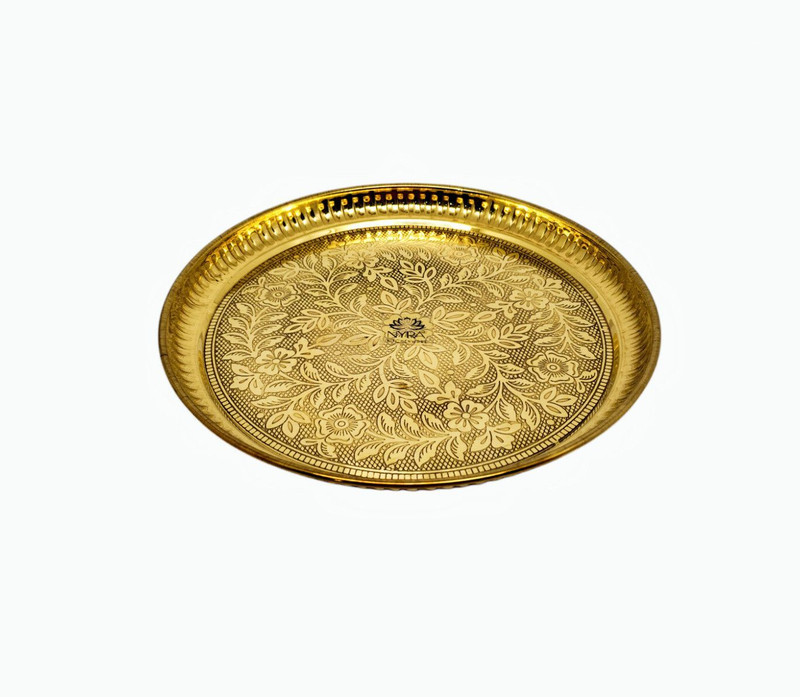 Nyra Brass brass plate Dinner Set(Gold)
