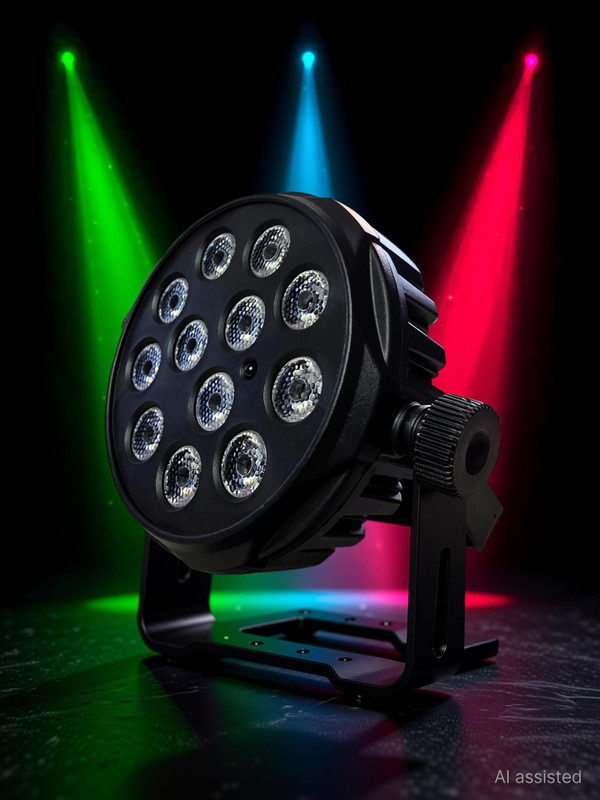 CANDLE Led Slim Mini Par Stage Light 2WX12 Leds Multi Color with Remote Control Disco Ball Set(Ball Diameter: 14 cm)