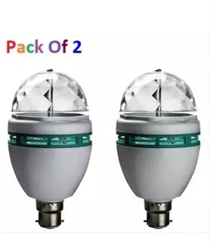 Glamezone diwali disco led bulb pack of 2 Single Disco Ball(Ball Diameter: 12 cm)