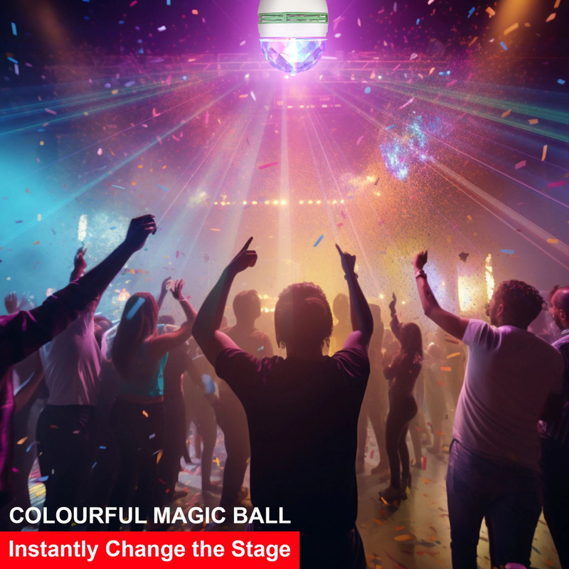 Glowing Night LED Rotating Bulb Light for Home Party Ganpati Diwali Navratri Single Disco Ball(Ball Diameter: 2.5 cm)