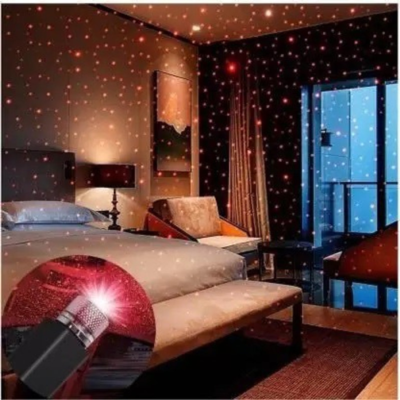 Ali Creation USB Decoration Star Light Projector/Disco Light/Car Night Lamp Bedroom Romantic Shower Laser Light(Ball Diameter: 15 cm)