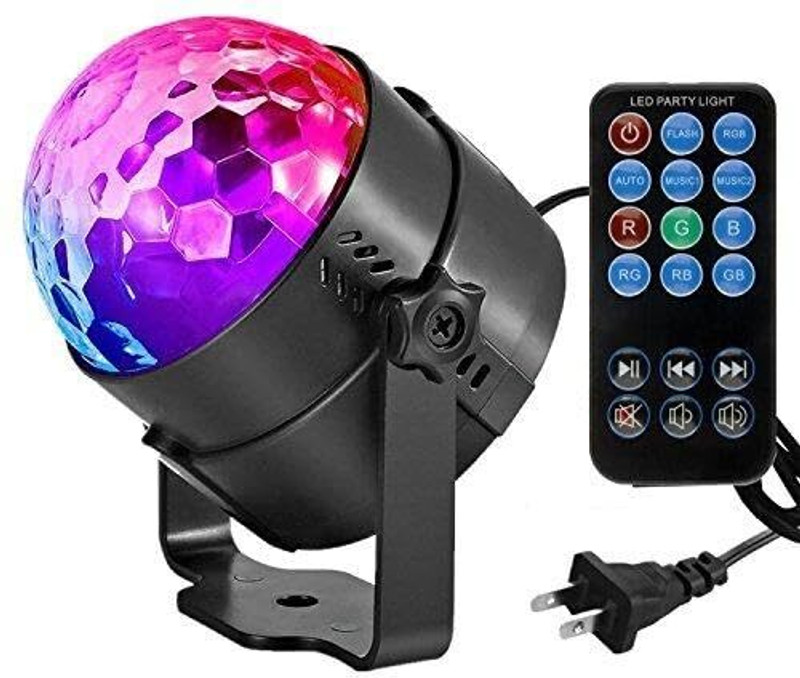 Suvaniq DJ Disco Ball LED Party Light Sound Activated RGB Light with Remote Control Single Disco Ball(Ball Diameter: 10 cm)