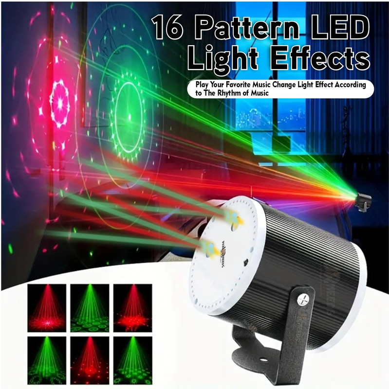 Pick Ur Needs Disco Party DJ Laser Light – 16 Patterns & 4 Modes, Sound Activated, USB Powered Shower Laser Light(Ball Diameter: 9.5 cm)