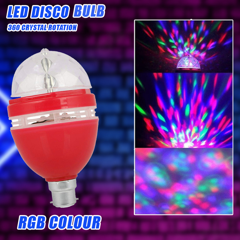 HASRU 360 Degree Rotating LED RGB Color Rotating Bulb for Indoor & Outdoor Party Single Disco Ball(Ball Diameter: 2.5 cm)