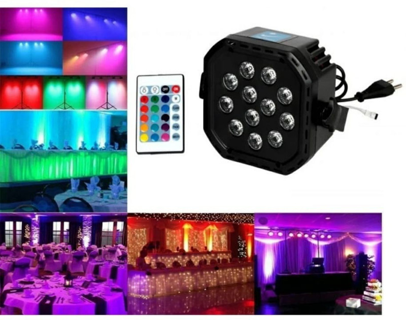 Schsteindar 38W DJ LED Par Flood Light with 12 LEDs 24 Keys Remote Control PACK OF 2 Shower Laser Light(Ball Diameter: 13 cm)