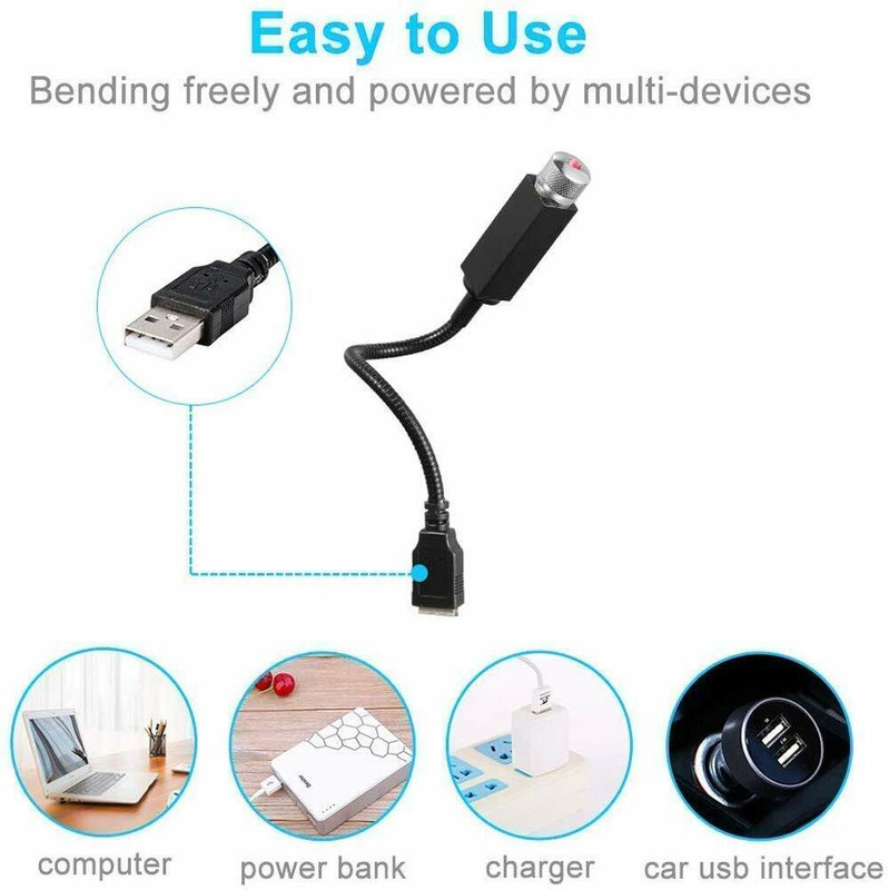 Samvardhan Red Portable Interior Star Romantic Galaxy Atmosphere Projector Night Led Light Phone Converter(Android)