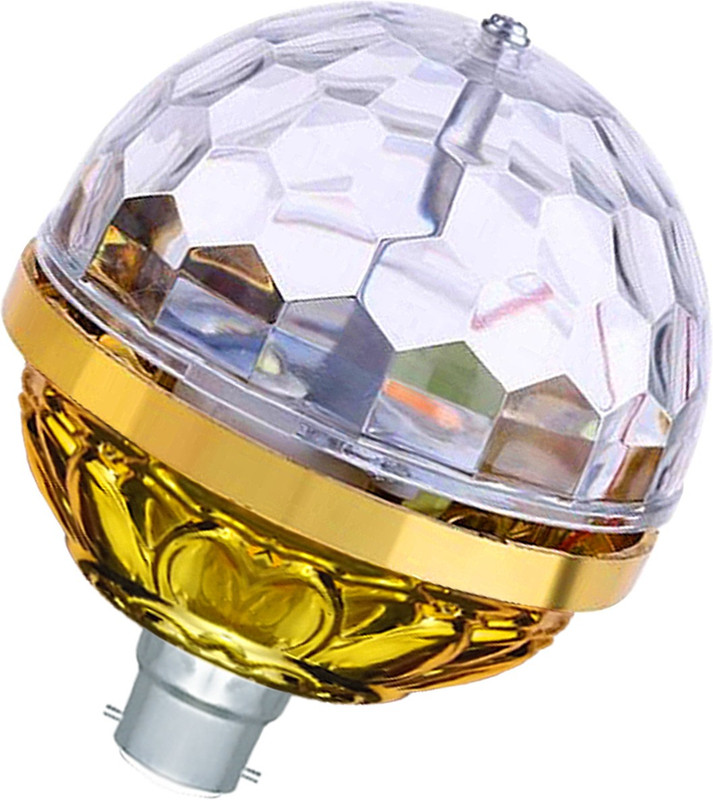WRADER 360 Degree Rotating Golden Jumbo Disco Bulb for Home Birthday Stage Party Bulb Single Disco Ball(Ball Diameter: 5 cm)