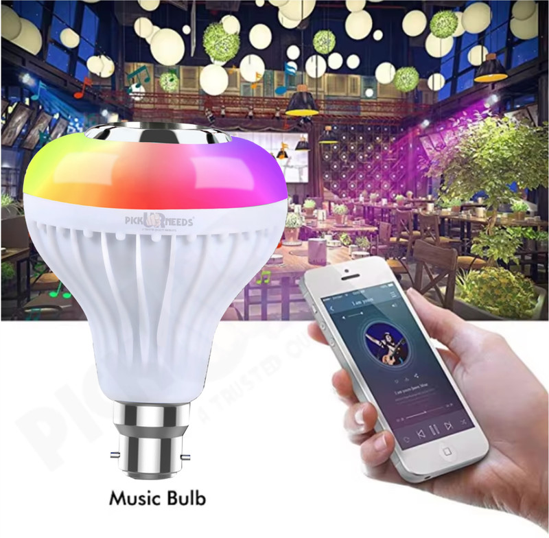 Pick Ur Needs Bluetooth Speaker Smart Music Bulb for Party Home Halloween Christmas Decoration Ceiling Light Ceiling Lamp(Multicolor)