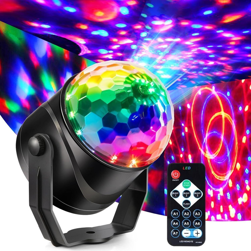 Dwiti Enterprise Disco Ball Light Halloween Party Decorations Lights USB LED Mini Sound Activated Disco Ball Set(Ball Diameter: 10 cm)