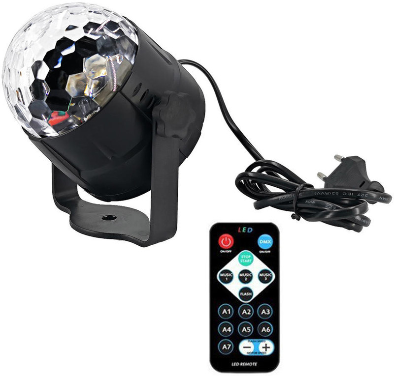 WRADER Music Sensor Disco Dj Light with Remote 7 Color Modes Party Stage Disco Light Single Disco Ball(Ball Diameter: 10 cm)