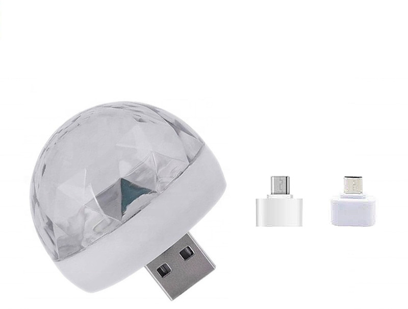 WRADER Disco Projection Light for Home and Cars Compatible with Mobiles and USB Ports Single Disco Ball(Ball Diameter: 5 cm)