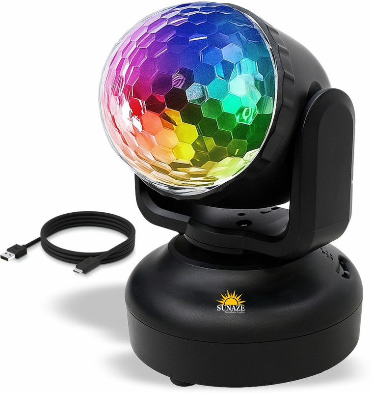 Sunaze Dynamic Rotating Light with USB Power,Sound Controlled Disco Light Single Disco Ball(Ball Diameter: 10 cm)