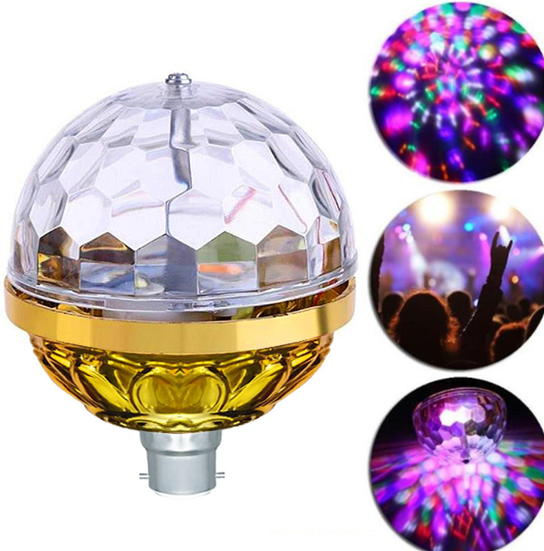 WRADER Golden Jumbo Bullb Dj Bulb with Strobe Effect 360 Degree Rotating LED Disco Bulb Single Disco Ball(Ball Diameter: 7 cm)