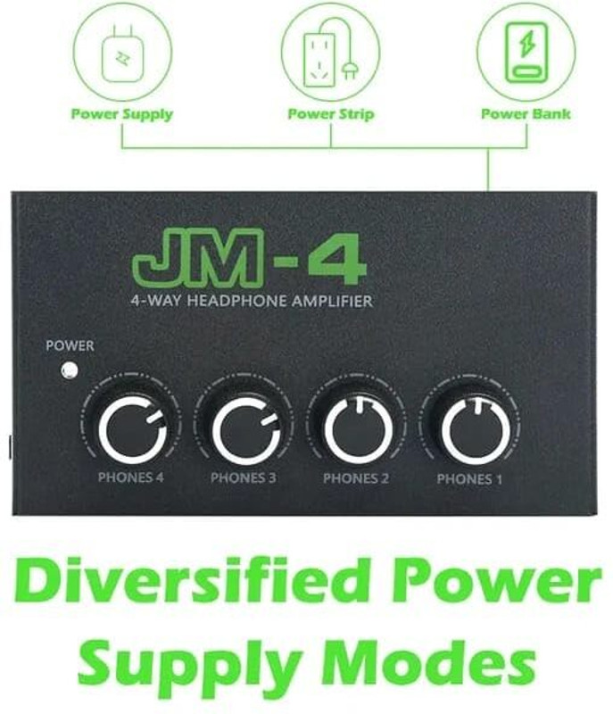 KH Mini 4 Channels Headphone Audio Stereo Monitor Earphone Amplifier DJ Effects