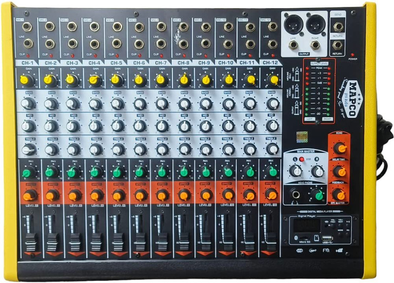 Adiohub Professional Digital Stereo Echo Mixer With Digital media player Wired DJ Controller