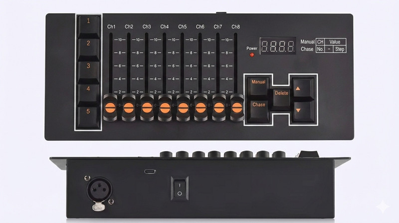 Da.Beatz. 40-Channel DMX512 Lighting Console w/ Battery & Type-C | DJ Stage DJ Effects