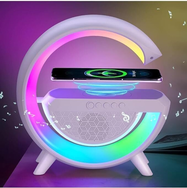 gvv Bluetooth Speaker Desk Lamp 5W with RGB Light & Wireless Charging Support Wireless DJ Controller