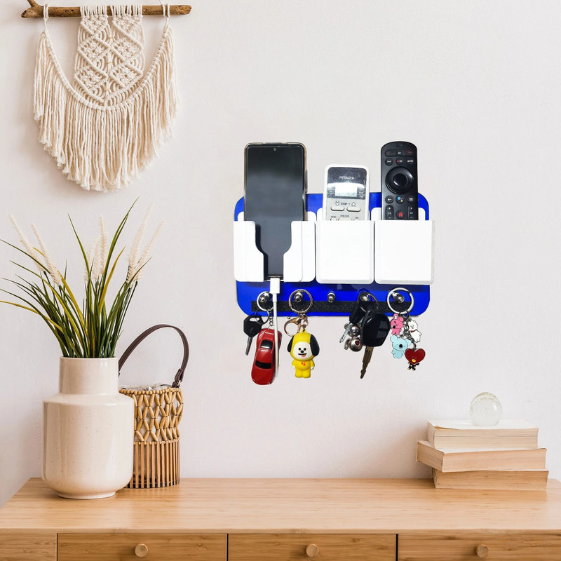Rainbow Dots KH-BLU Mobile Charging Holder, AC Remote Holder, Key Chain Holder Pen Card Dock(Blue)