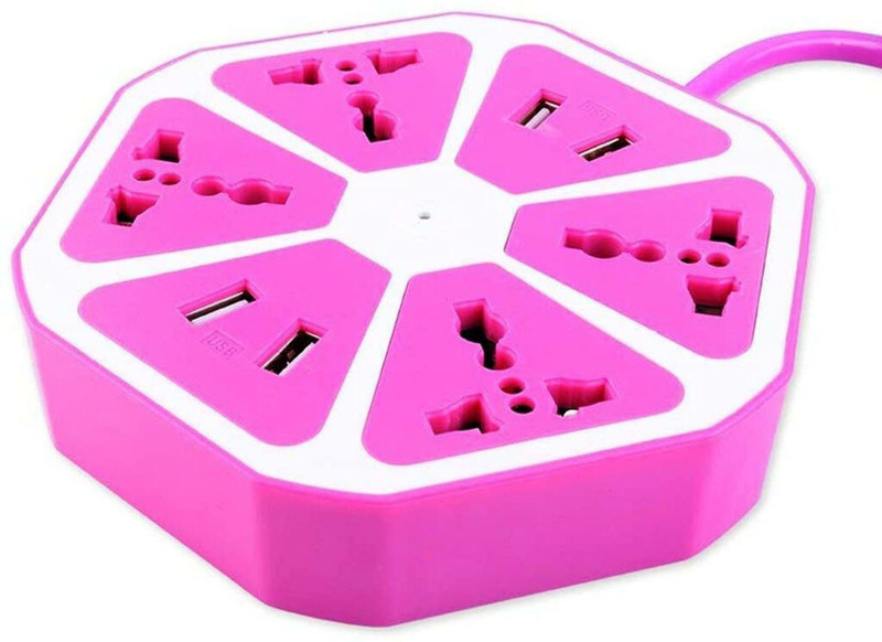 FITRIC Heavy Duty Extension Board with 4 USB/Outlet Ports HAXAGON SOCKET EXTENSION CONVERTER(Multicolor)