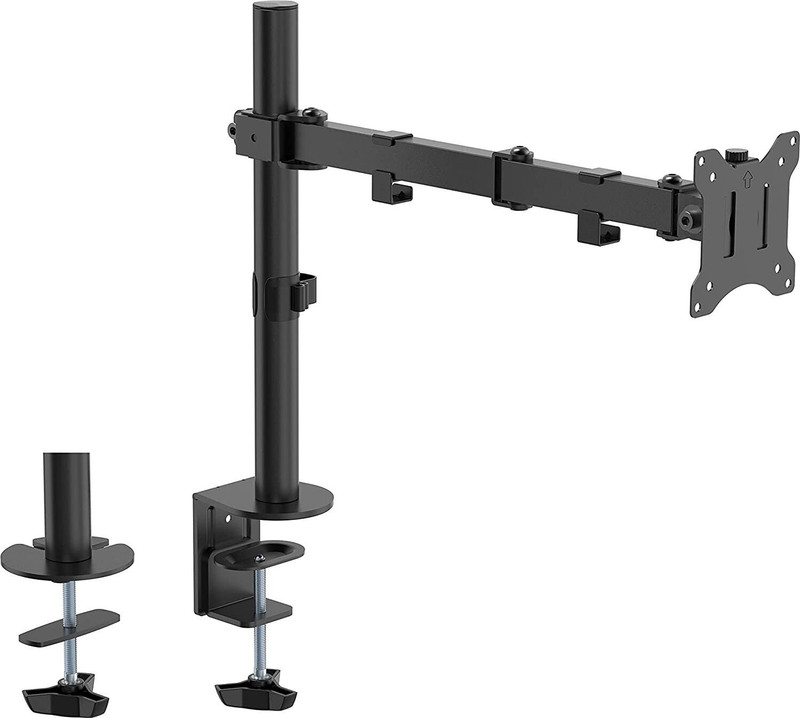 SYGA 360° Rotation 75x75-100x100 - Single Single Monitor Stand Dual Arm Desk Mount 360° Rotation 75x75-100x100 - Single Monitor Stand(Black)
