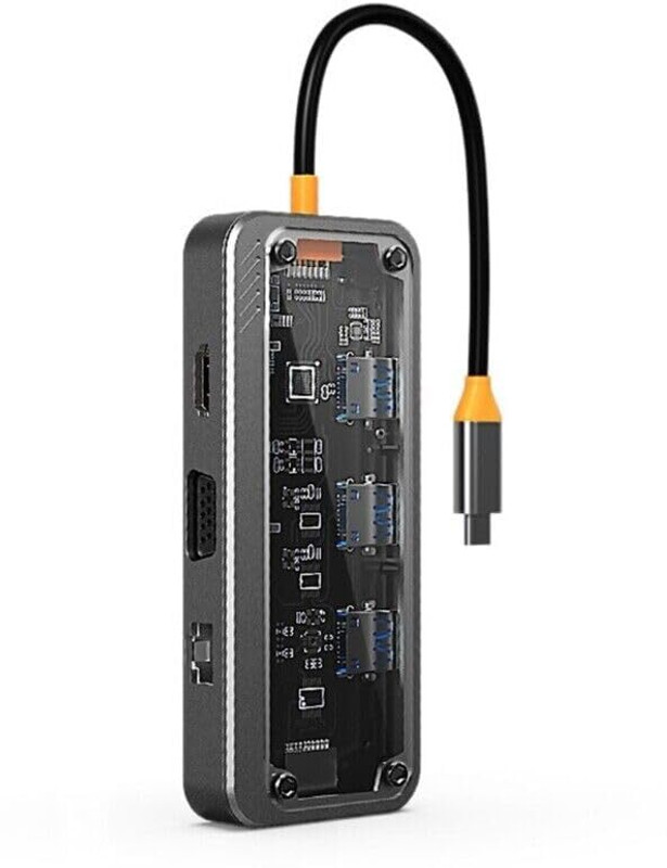 RuhZa Docking Station High Speed ??to SD/PD USB3.0 Plug and Play USB 3.0 2.0 ALLUMINIUM(Silver)