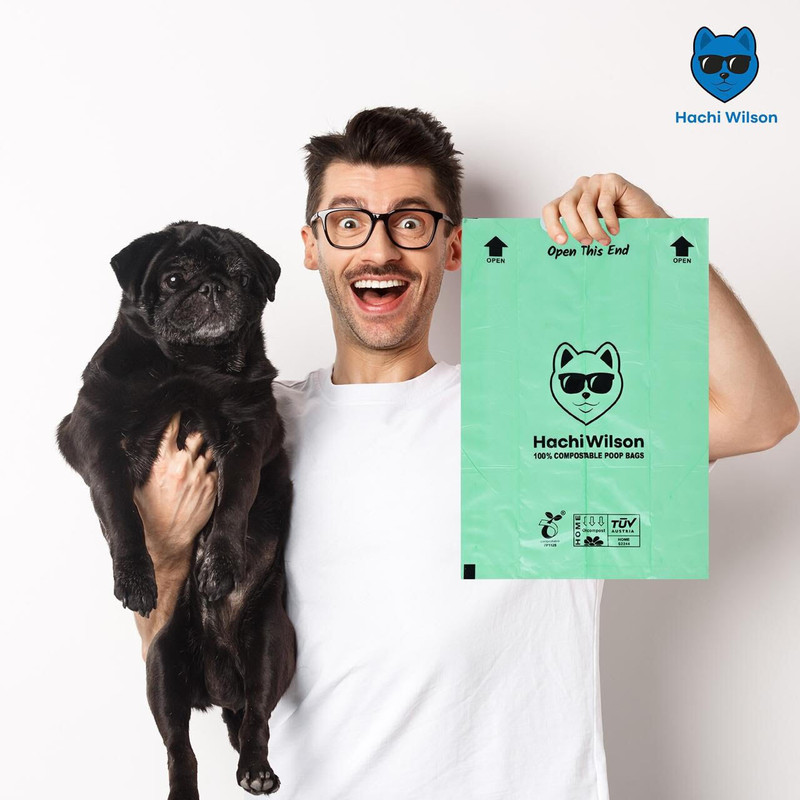 HACHI WILSON Dog Waste Pickup Bags(15 Bags 1 Rolls)