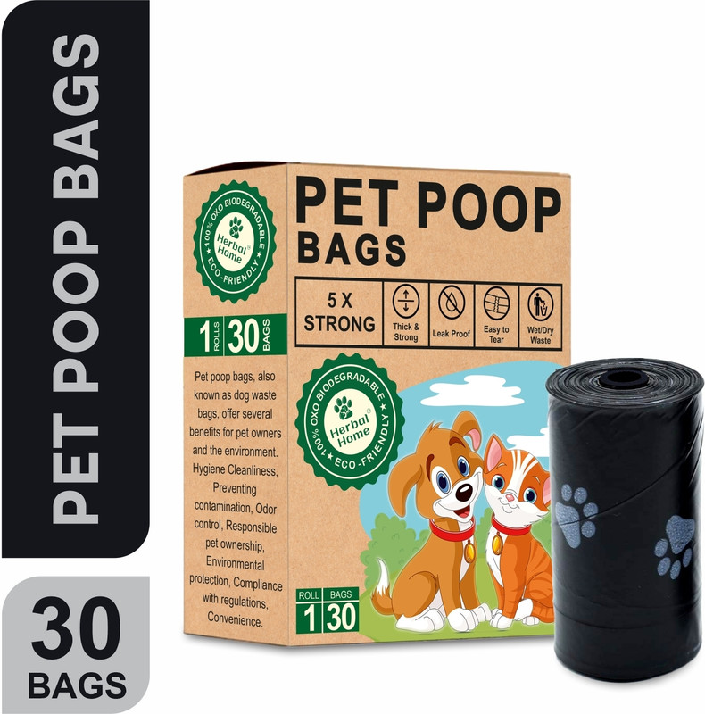 Herbal Home Dog Waste Pickup Bags(30 Bags 1 Rolls)
