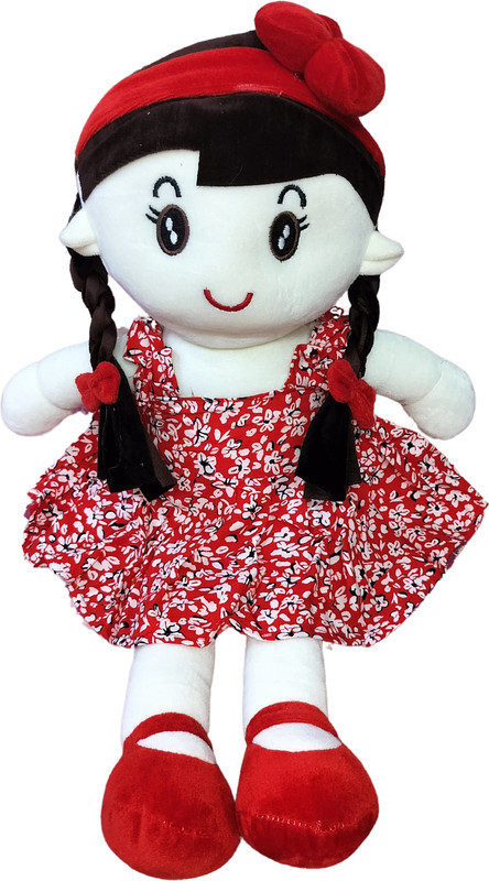 ATISHAY RETAIL Soft Stuffed Doll for Girls,Plush Doll,Denim Dress,Perfect Gift,Age 1 +,H-57cm(Blue, White)