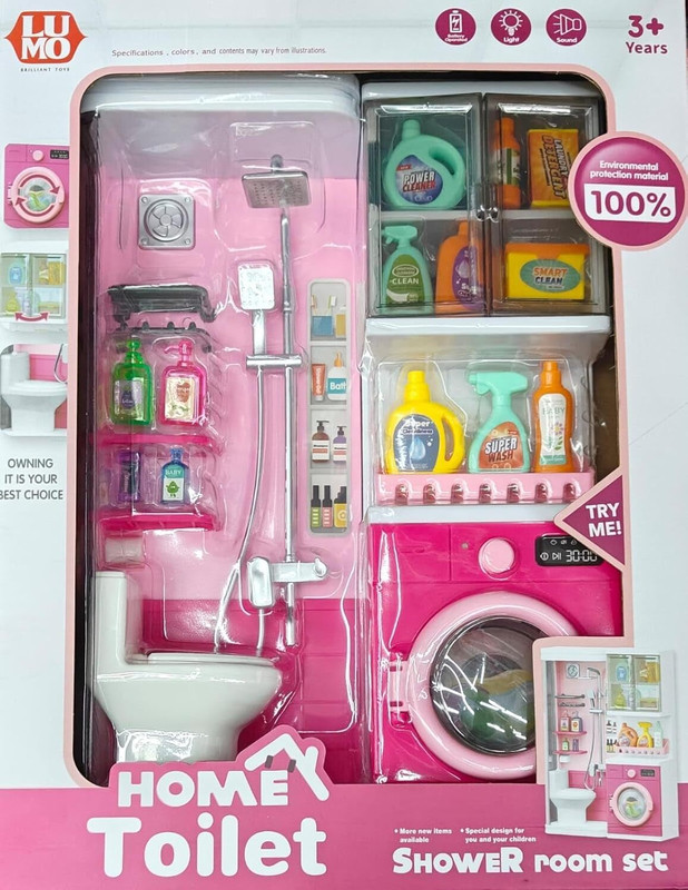 star impex Doll Bathroom Set | Complete Dollhouse Accessories | Miniature Bathtub(Multicolor)